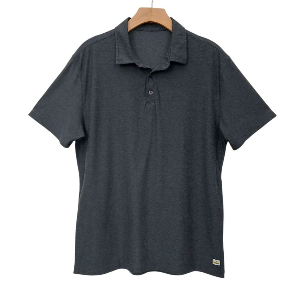 Vuori Polo Shirt Mens Medium Polo Grey Short Sleeve Athletic Golf Tennis